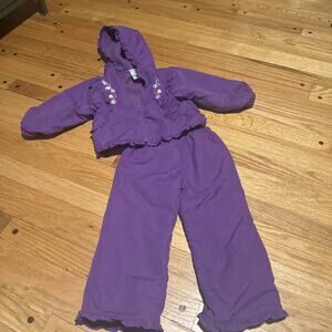 Okie-Dokie Toddler Girls 3T Purple Floral Set 2-piece Fleece Lined